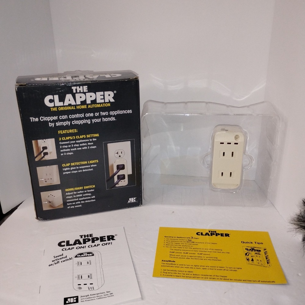The Clapper Wireless Sound Activated 2-Outlet Switch New Open Box
